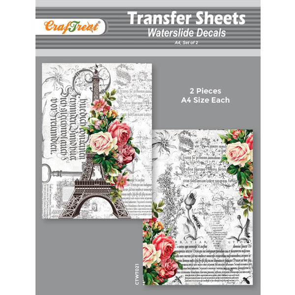 Craftreat Water Transfer Sheet Eiffel Tower A4