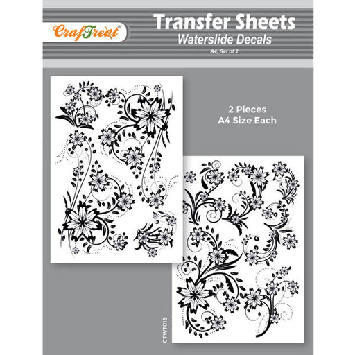 Craftreat Water Transfer Sheet Flourishes A4