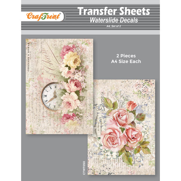 Craftreat Water Transfer Sheet French Floral 2 A4