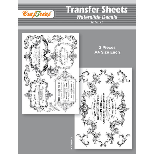 Craftreat Water Transfer Sheet French Labels 1 A4