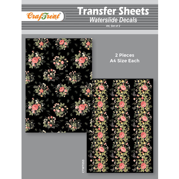 Craftreat Water Transfer Sheet Mini Flowers 1 A4