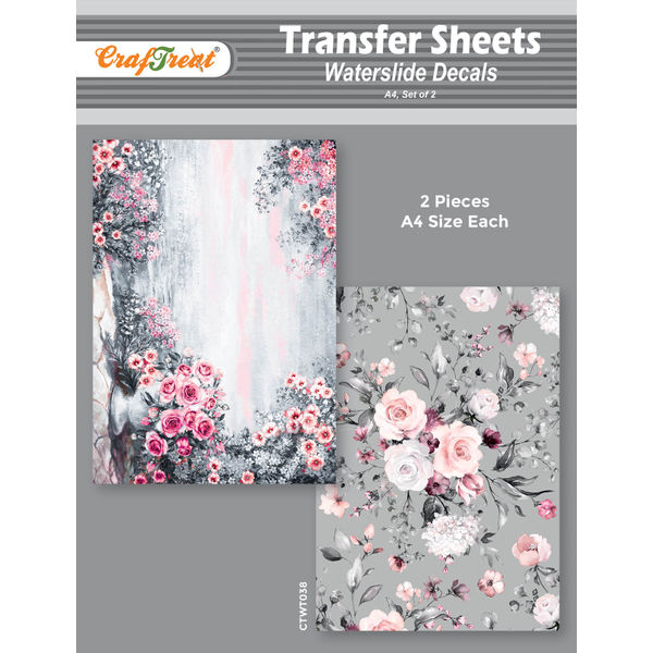 Craftreat Water Transfer Sheet Roses in the Garden A4