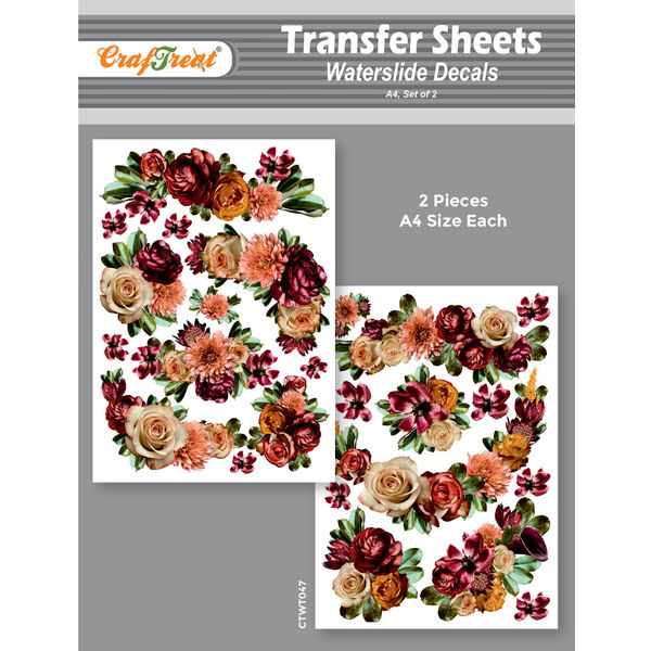 Craftreat Water Transfer Sheet Summer Flowers 2 A4