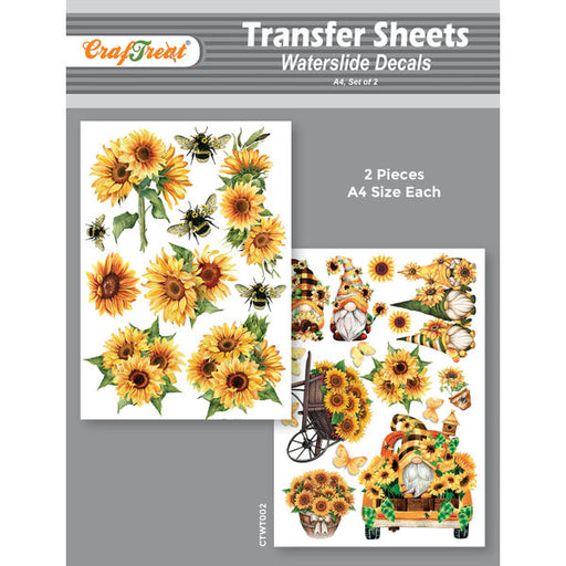 Craftreat Water Transfer Sheet Sunflowers A4