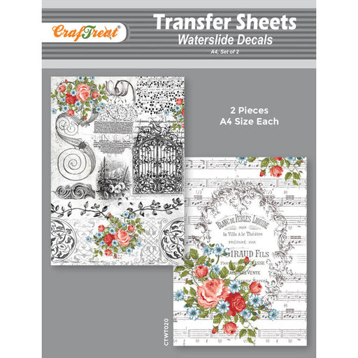 Craftreat Water Transfer Sheet Vintage French 2 A4