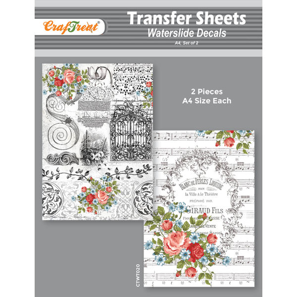 Craftreat Water Transfer Sheet Vintage French 2 A4