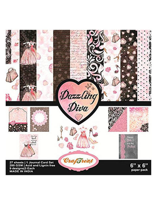 CrafTreat Dazzling Diva 6x6 Inches Pattern Paper Pack for Card making
