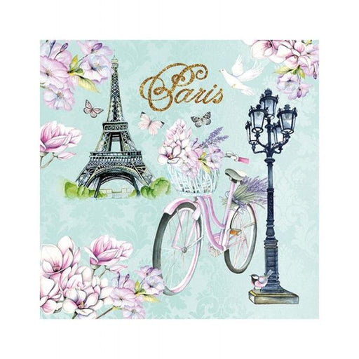 Decoupage Napkin Bike In Paris 13314235