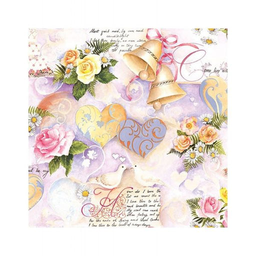 Decoupage Napkin Wedding Bells Rose 13314110