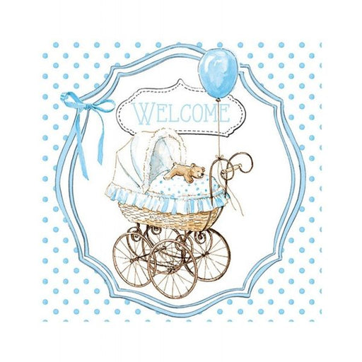 Decoupage Napkin Welcome Blue 13312985