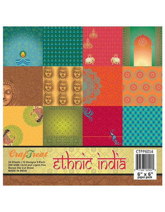 CrafTreat Ethnic India Paper Pack 6x6 InchesCTPP6014