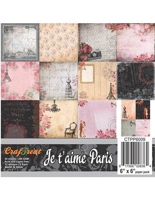 CrafTreat Jet aime 6x6 Inches Colorful Background Pattern Paper Pack