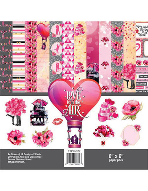 CrafTreat Love is in the Air 6x6 Inches Valentine Pattern Paper Pack