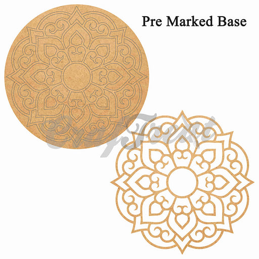 MDF Engraved Base Design Mandala 3 MEB003