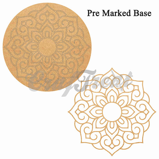 MDF Engraved Base Design Mandala 4 MEB004
