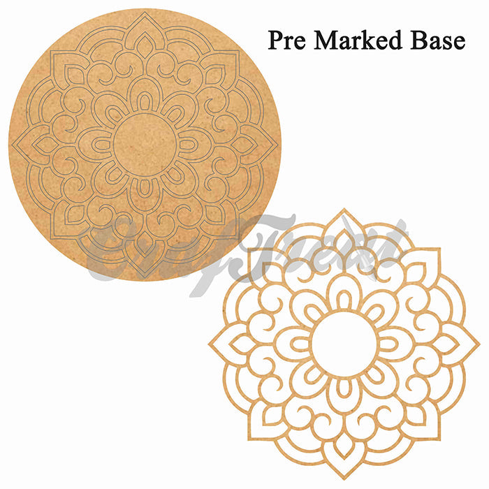 MDF Engraved Base Design Mandala 5 MEB005