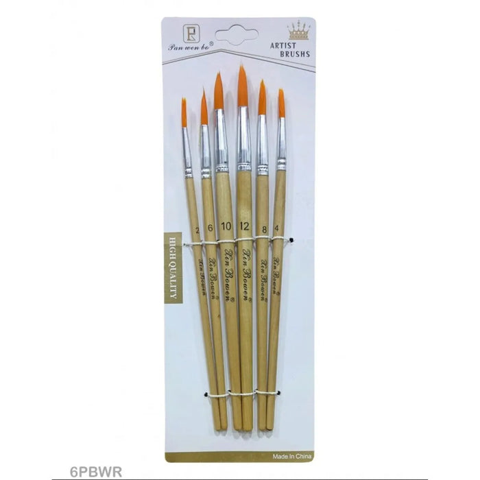 Pointed Painting Brushs (6pc)