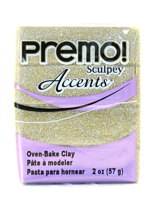 Premo Sculpey Accents Polymer Clay 2oz Yellow Gold Glitter