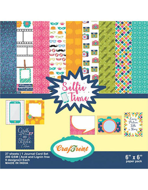 CrafTreat Selfie Time 6x6 Inches Photo Paper Pack for Craftwork