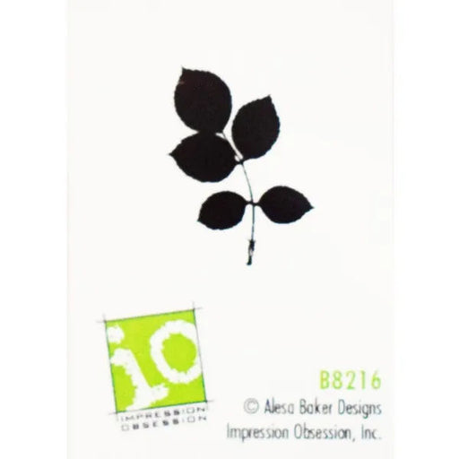 Small Solid Rose Leaf Cling Stamp