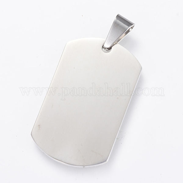Stainless Steel Blank Stamping Tags Pendants - Rectangle 1 CHM-03