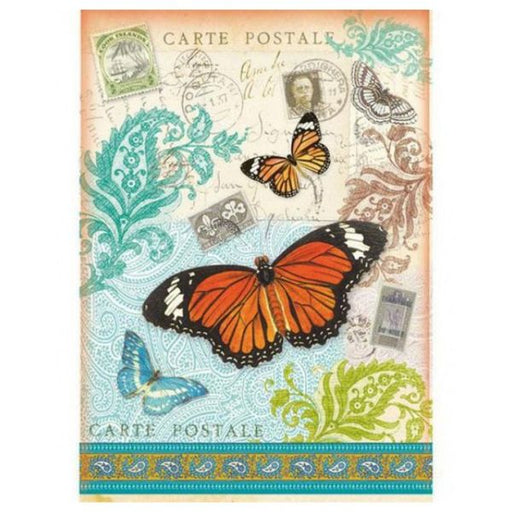 Stamperia Rice Papers Post card with Butterfly DFSA4024