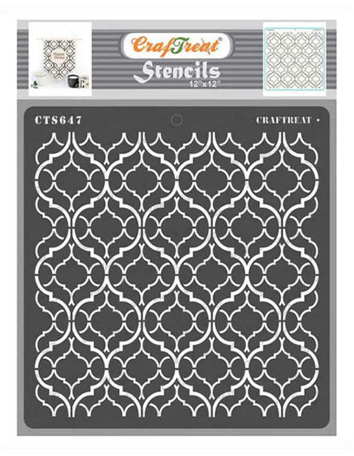 CrafTreat Trellis Pattern Stencil 12x12 Inches for Wall Painting