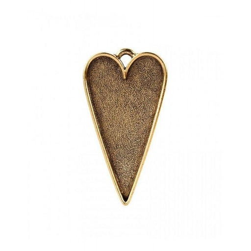 antique bronze bezel long heart