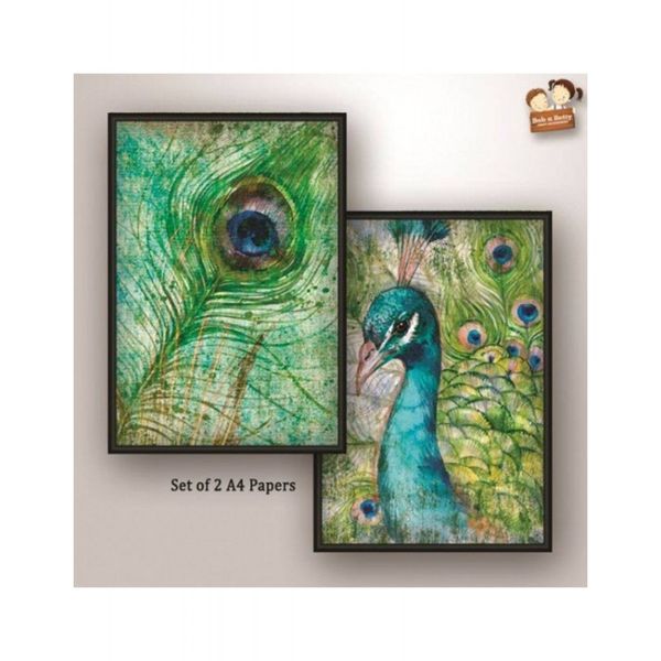 Bob N Betty decoupage papers peacock 4