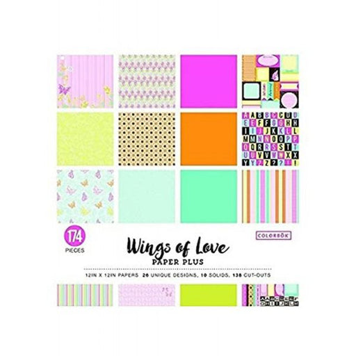 colorbok paper plus paper pad 12x12 wings of love