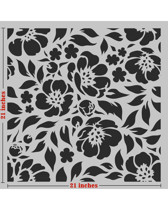 craftreat-flower-pattern-stencil-for-painting-large-floral -wall-pattern-design-for-walls-background-floral-stencil-design-ctws020 —