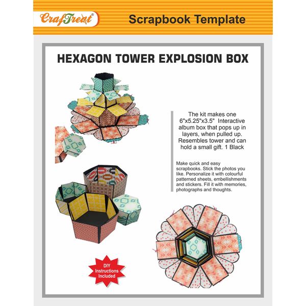 CrafTreat Hexagon Tower Explosion Box CAB020
