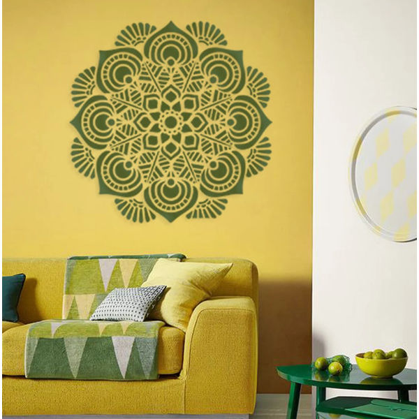 CrafTreat Large Mandala wall Stencils for Painting - Stencil Mandala, Reusable Mandala Pattern Stencils For Walls 23x23 Inches