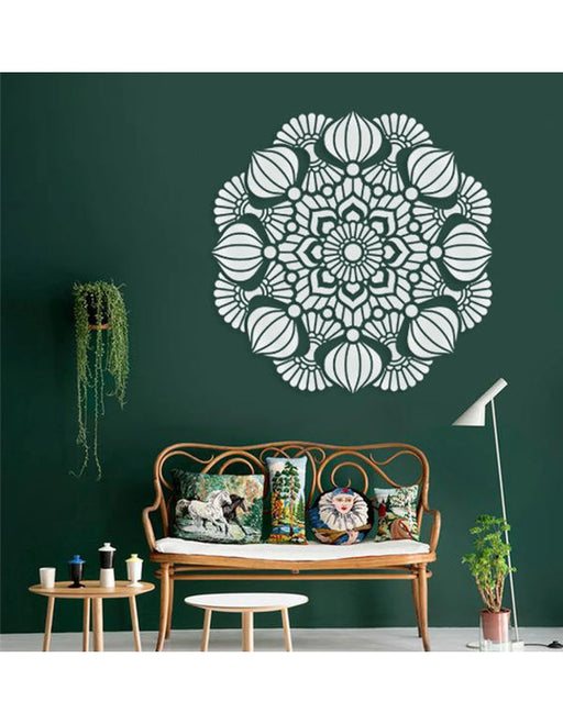 CrafTreat Lotus Mandala wall Stencils for Painting - Stencil Mandala, Reusable Mandala Pattern Stencils For Walls 21x241 Inches CTWS004