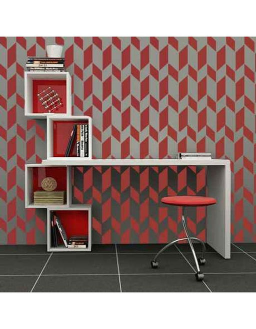 CrafTreat Reusable Geometric Wall Stencil For Painting Walls | Stencil Geometric Pattern For Walls CTWS032