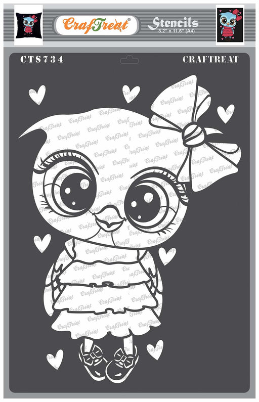 CrafTreat Stencil Cute Owl A4 CTS734