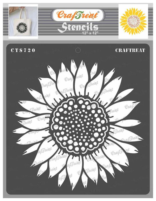 craftreat sunflower stencil 12x12 inches