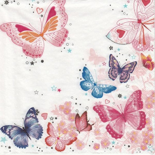 Decoupage Napkin -Sparkly Butterflies D211826