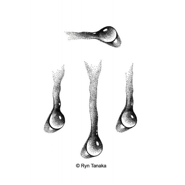designs by ryn unmounted rubber art stamp raindrop set trickling water 2