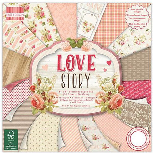 First Edition Paper Pad Love Story 8x8 FE P A D114
