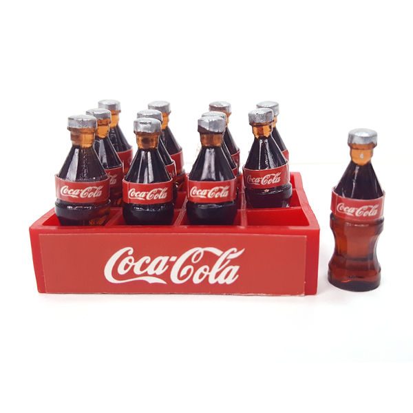 Miniature Cola Coke Bottles with Tray 12pcs (Multicolor)RAWMI-097