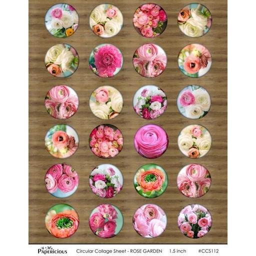 papericious circle collage sheets rose garden