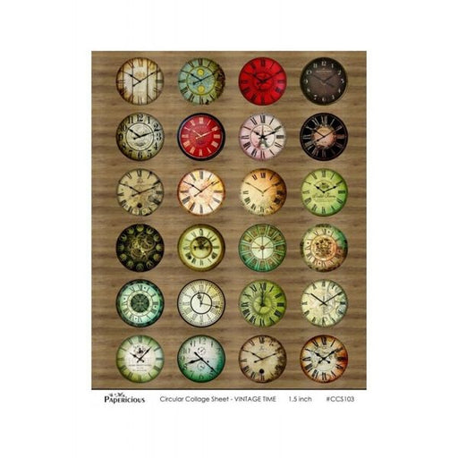 papericious circle collage sheets vintage time