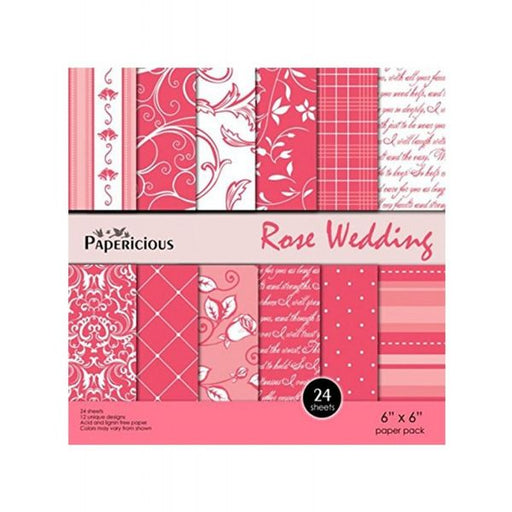 papericious designer edition paper pack 6x6 rose wedding