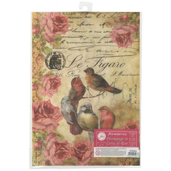 stamperia rice papers le figaro birds