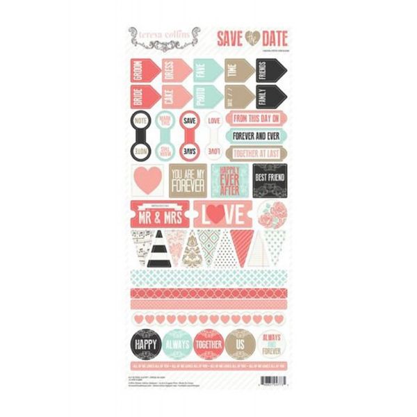teresa collins save the date collection cardstock stickers decorative